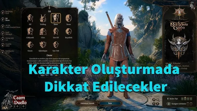 Baldurs Gate 3 Karakter Olusturmada Dikkat Edilecekler